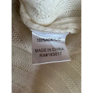 Princess Polly Mock Neck Ribbed Knit Sweater Cream White Cropped Slouchy‎ XS/S thumbnail 6