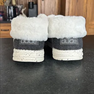 HEYDUDE Britt Mid Grey Faux Fur Slip On Boot‎ thumbnail 5