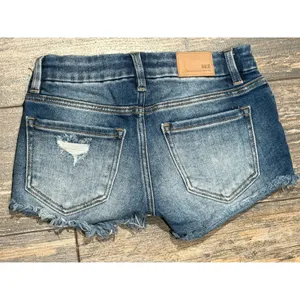 BKE Stella Distressed Denim Shorts Micro Mini Y2K Frayed Hem Size 24 Low Rise thumbnail 7