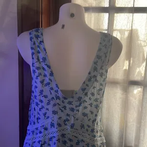 Free People LET IT HAPPEN PLUNGE NECK MINIDRESS IN MINT COMBO thumbnail 5