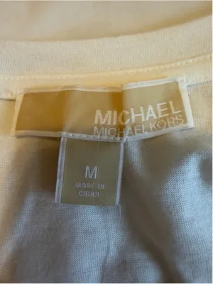NWT Michael Kors Mirrored Disc T-Shirt Size Medium Metallic Disco Glam M2 thumbnail 3