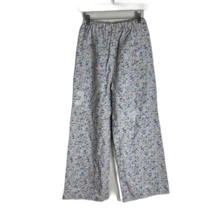POL everyday edge pants Blue Floral Corduroy Wide Leg Distressed Elastic Waist S thumbnail 9