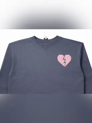Wildfox "I Wish It Was Saturday" Broken Heart Sweatshirt Charcoal Gray Size L thumbnail 10