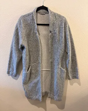Zara Heather Gray Open-Front Women's Cardigan thumbnail 1