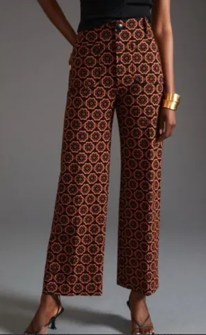 Maeve Anthropologie The Colette Wide Leg‎ Pants Size 26T workwear layered floral thumbnail 1