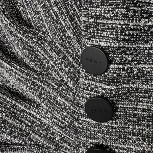 DKNY Tweed Sheath Dress Black Gray Side Button Sleeveless V-Neck Chic Size‎ 10 thumbnail 5