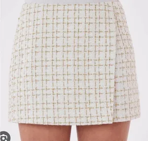 NWT Dolce Cabo White Tweed Knit Mini Skort Size XL thumbnail 2