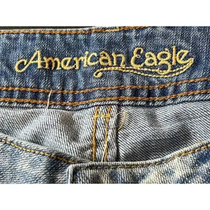 VTG American Eagle 90s Y2K Antique Wash Super Low Rise Skinny Flare 10R NOS thumbnail 11