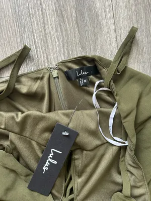 Lulus New Marveled Beauty Olive Green Sleeveless Tie-Front Maxi Dress Medium MSRP $89 thumbnail 8