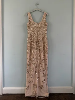 NWT Dress The Population Goldie Sequin Butterfly Champagne Multi Column Gown‎ thumbnail 5