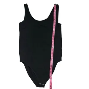Old Navy Women's Black Closure Detail Sleeve Round Neck Bodysuit Sz M thumbnail 2