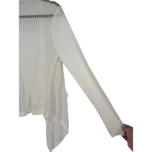 Abercrombie & Fitch Womens Crochet Open Knit Drape Front Cardigan Sweater Sz M/L thumbnail 11