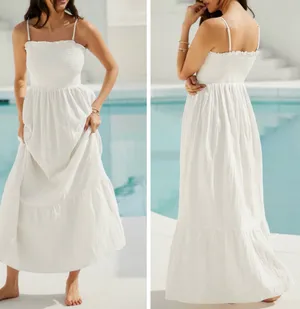 Anthropologie The Marisol Smocked Gauze Maxi Dress, Size XL thumbnail 2