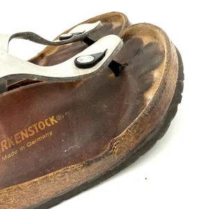 Birkenstock Women's Silver Gizeh Thong Leather Sandals Size 38 / 245 / 7 thumbnail 4