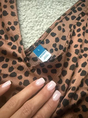 Old Navy V-Neck Satin Sleeveless Top Animal Print thumbnail 4