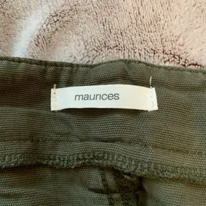 maurices Olive Green Skirt Womens 8 A-Line‎ Button Front Belted Casual Summer thumbnail 3