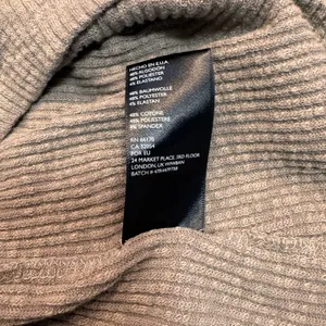Free People Beach Cocoon Cowl Neck‎ Dolman Taupe Ribbed Knit Turtleneck Medium M thumbnail 5