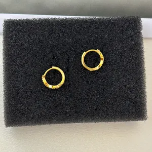 13mm CZ Small Hoop Earrings for Men Women Streetwear Punk Hip Hop Unisex Earring thumbnail 5