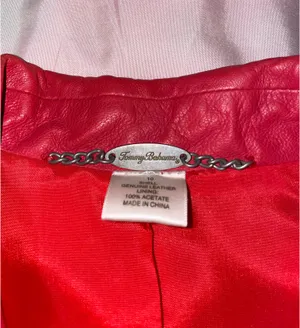 Tommy Bahama Red Leather Coat thumbnail 4