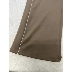 Member's Mark Womens Sandwash Wide‎ Leg Pant Brown XL NWT Side Piping Drawstring thumbnail 2