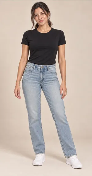 White House Black Market Curvy Straight Jeans Women 10 Light Wash thumbnail 1