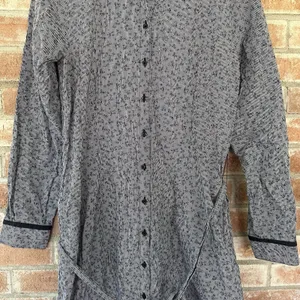Brooks Brothers Floral Striped Button Up Shirt Dress Tie Waist Sz 8 thumbnail 3