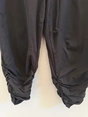 Free People Black Parachute Pants Ruched Leg Drawstring Cargo Joggers Size Small thumbnail 4