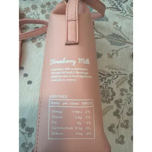 Sweet & Fresh Strawberry Milk Pink Cartoon Faux Leather Shoulder Bag Crossbody thumbnail 5