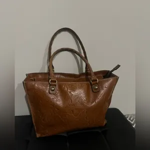 Patricia Nash Zancona Tooled Brown Leather Tote Reiti Wallet New With Tags $308 thumbnail 2