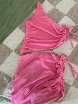 Super down Asymmetrical Pink Set thumbnail 1