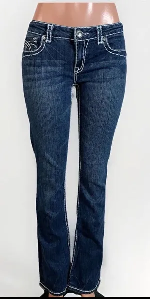 L.A. Idol USA Blue Bootcut Denim Jeans (Women's SZ 9) Actual 31X33 thumbnail 1