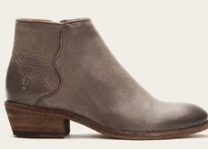 Frye Carson Piping Leather Bootie Size 6.5 Graphite Grey Side Zipper thumbnail 1