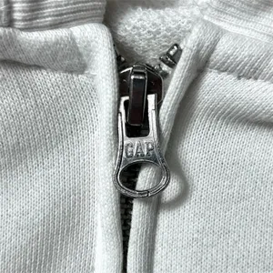 Vintage GAP Floral Embroidered Logo Full Zip Hoodie M White Blue Sweatshirt Y2K thumbnail 10