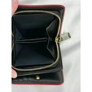 L.A.M.B. Leather Compact Wallet Red Zip Around Gold Logo Plate New NWT thumbnail 7