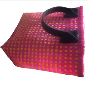 Truss Handwoven Tote | Hand Bag Pink Orange Yellow Bag thumbnail 6