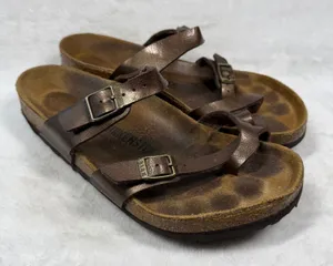 Birkenstock Mayari Metallic Copper Bronze Sandals EU 39 L8-8.5 Strappy Slide thumbnail 1