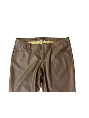 Wild Fable Faux Leather Flare Pants Womens 16 Brown Low Rise Leather Used thumbnail 5