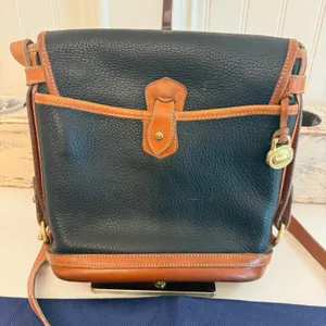 Dooney &‎ Bourke All Weather Leather Crossbody Bag Black Vintage Made USA thumbnail 4