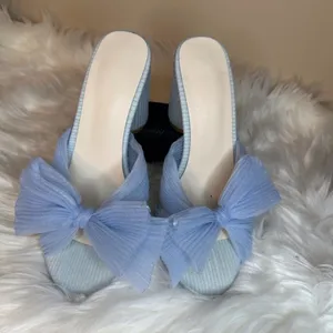 Blue Mules with Decorative Bow Size 6 thumbnail 2