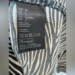 H&M Zebra‎ Print Long Sleeve Mini Dress – Size 6 thumbnail 8