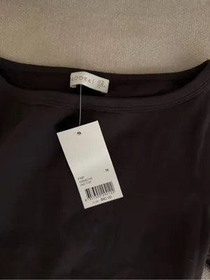 Kookai Black Boatneck Three-Quarter Sleeve Top thumbnail 2