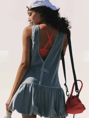 Free People Movement Hot Shot Bubble Set Summer Storm Blue M Athleisure NWT thumbnail 3