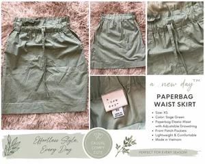 A New Day Sage Green Skirt. Elastic Waist. XS thumbnail 2