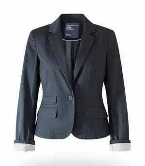 American Eagle Outfitters Blazer Womens Size‎ Medium Black Single Button Lined thumbnail 1