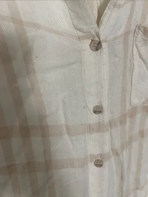 Thread & Supply Cream and Beige Plaid Button-Up Shirt thumbnail 4