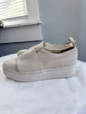 Vince Cream Knit Platform Slip On Sneakers Made in Italy US 8 EUR 38 thumbnail 2