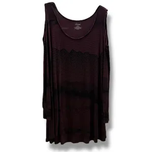 Soma Women's Cold Shoulder Tunic Merlot Agile Lines Banded Cuffs‎ Size Medium thumbnail 5
