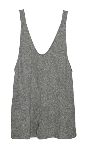 Umgee Grey Overall Shorts Romper Size Small Pockets thumbnail 1