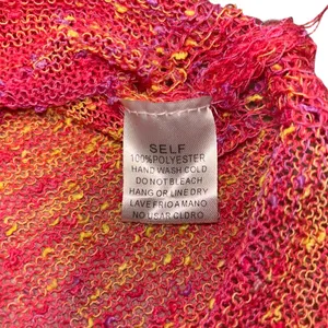 Easel Pink Confetti Knit Fringe Sweater size large thumbnail 5