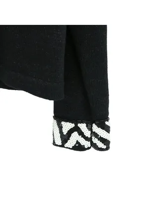 Design Options by Philip & Jane Gordon Black Zebra Sequin Cardigan Sweater L thumbnail 4